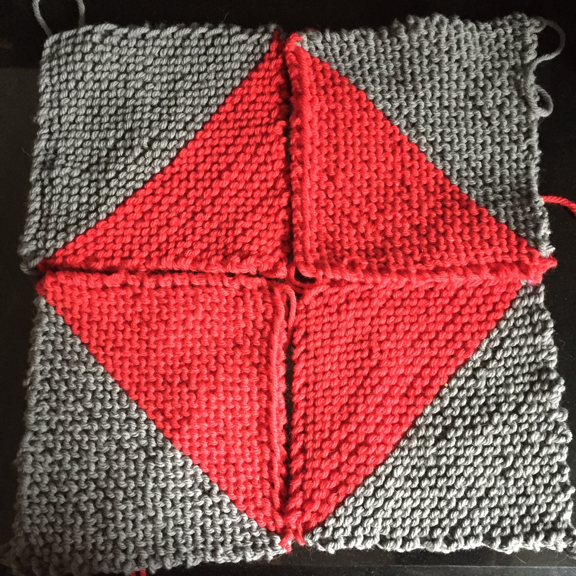 A work in process, my first welcome blanket uses the "Come Together" pattern