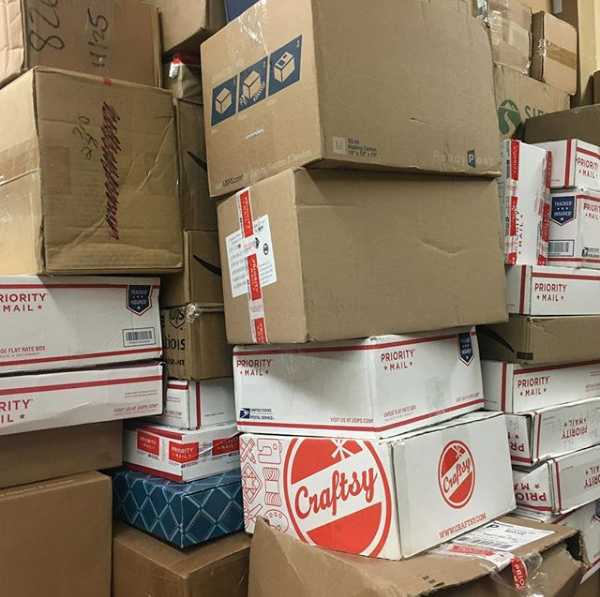 Here's a peak at the incredible piles of packages ready for unpacking!