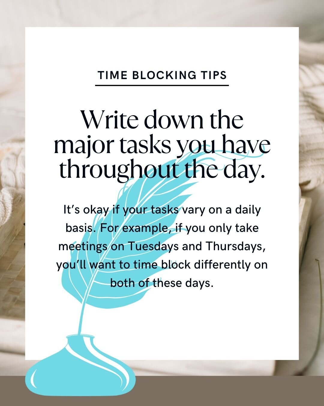 Welcome to life as an entrepreneur: your to-do list is never-ending and your unread inbox keeps growing! 🫠

If you aren't already a time-blocking convert, I'm about to put you on one of the BEST things I did for my business (and my sanity!).

🖋️Wri