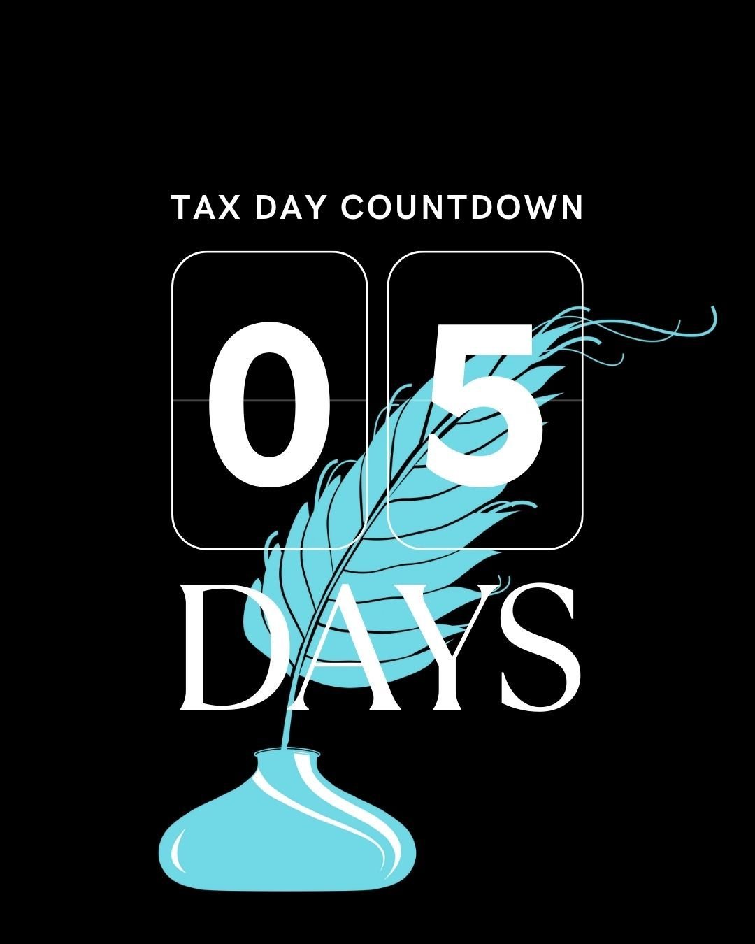 📆 Time is ticking towards Tax Day!

You've got just FIVE days left to file your return or extend... 

What happens if you miss the deadline? 👇

You may be subject to penalties AND interest - all because you didn't file your return by April 15th!

S