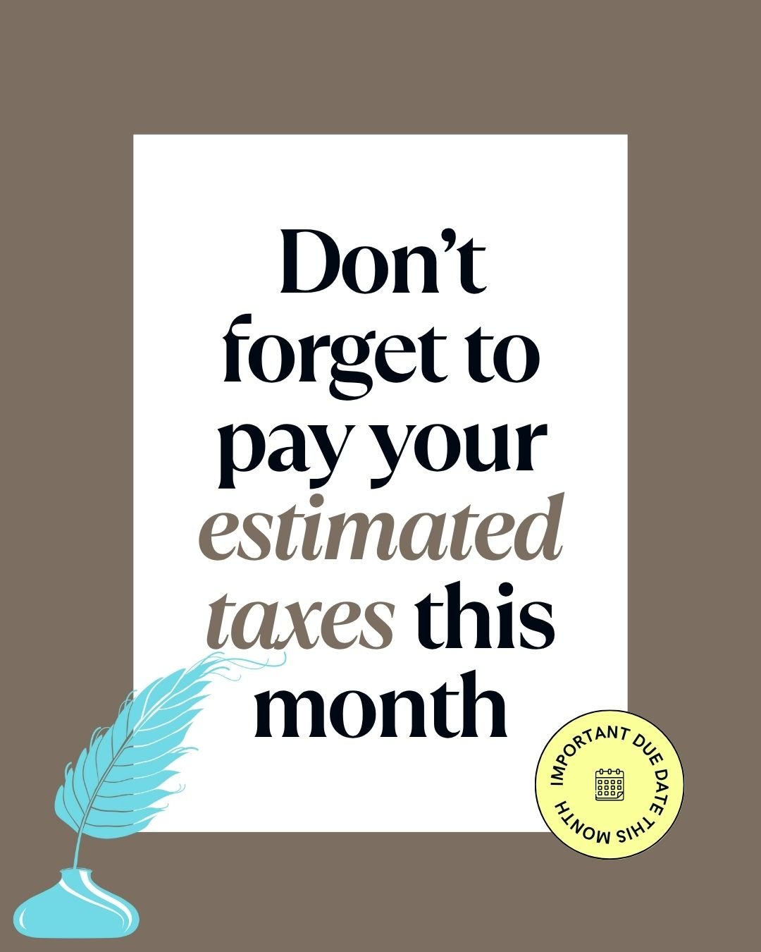 It&rsquo;s That Time Again&hellip;

✨ If you're an interior designer making a profit, don&rsquo;t forget about Estimated Tax Payments! ✨

Even though taxes feel so last season after April, quarterly estimated tax deadlines continue throughout the yea