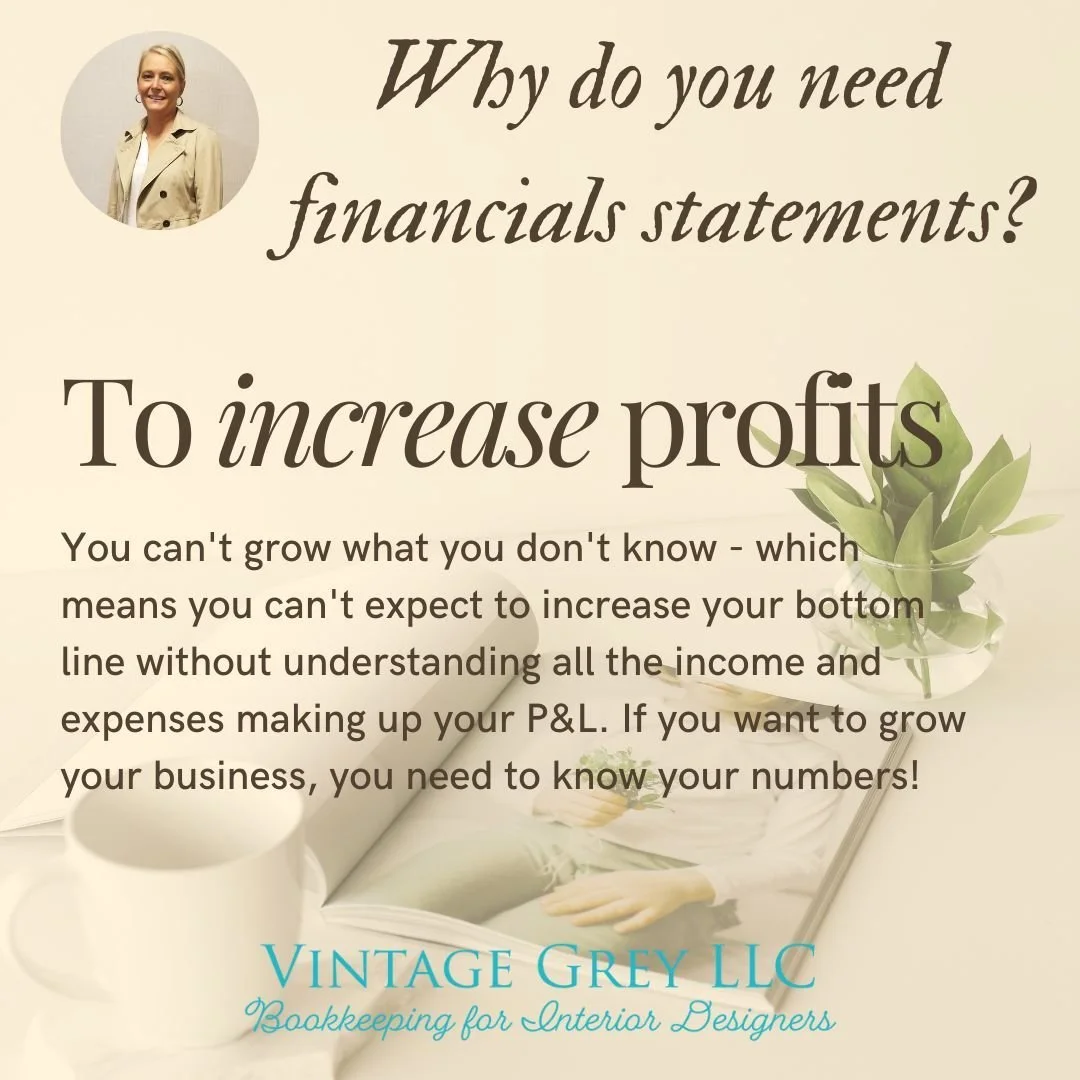 Financial statements aren't just *nice* to have, they're necessary if you want to own a successful business.

You NEED financial statements for:

💸 Tax Purposes! Tracking your expenses helps make sure you're getting all the deductions you're qualifi