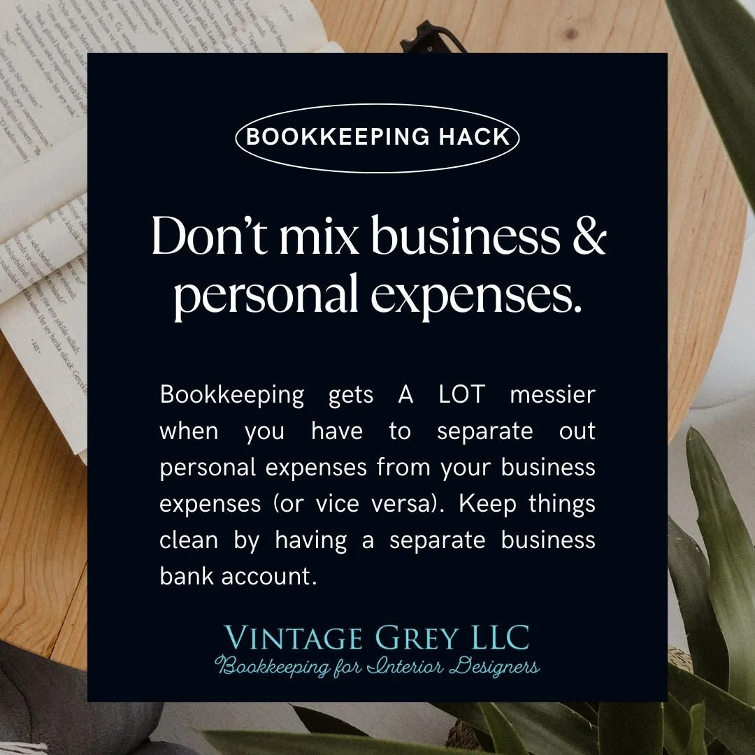 Most of my current clients started their business journey by DIY-ing their bookkeeping, and that's okay!

If you're in the doing-it-yourself phase of bookkeeping, here's one hack to make your life easier:

👉 Don&rsquo;t Mix Business &amp; Personal E