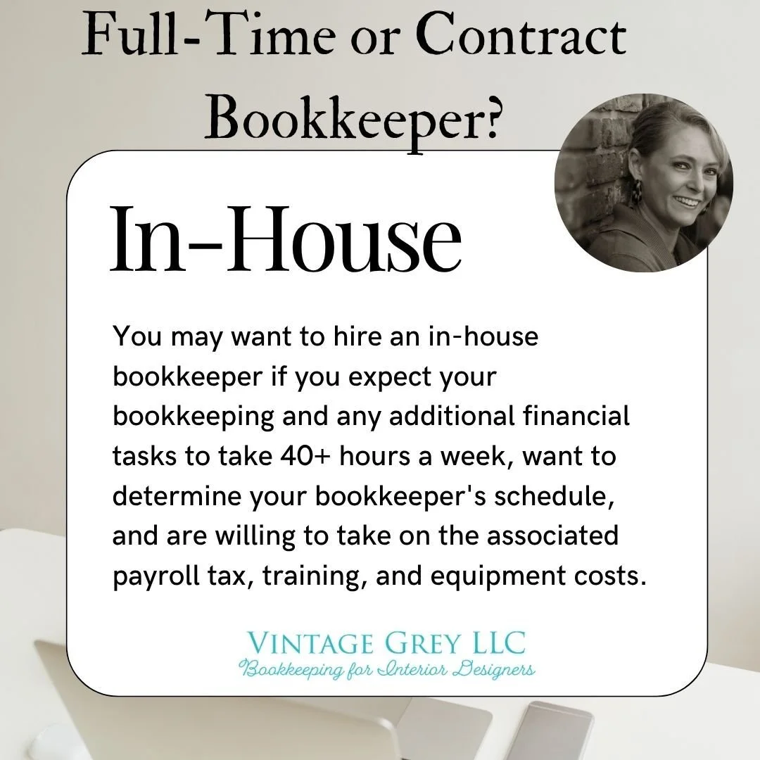 Sometimes, hiring a full-time bookkeeper is the best move for my bigger clients!

But often times, bookkeeping on a contract basis is a great fit for small businesses. 

😅 You don't have to worry about the additional payroll tax, equipment, or train