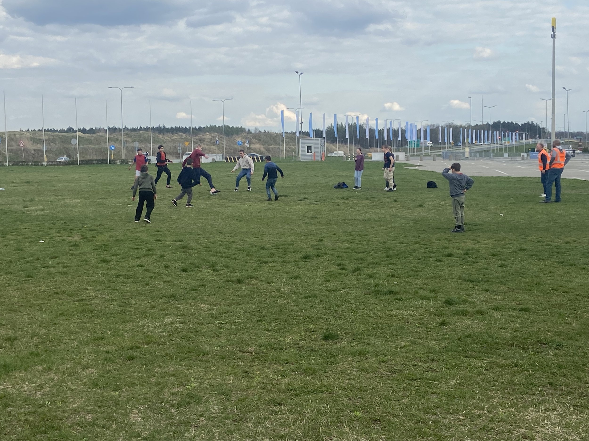 Kids playing Euro football