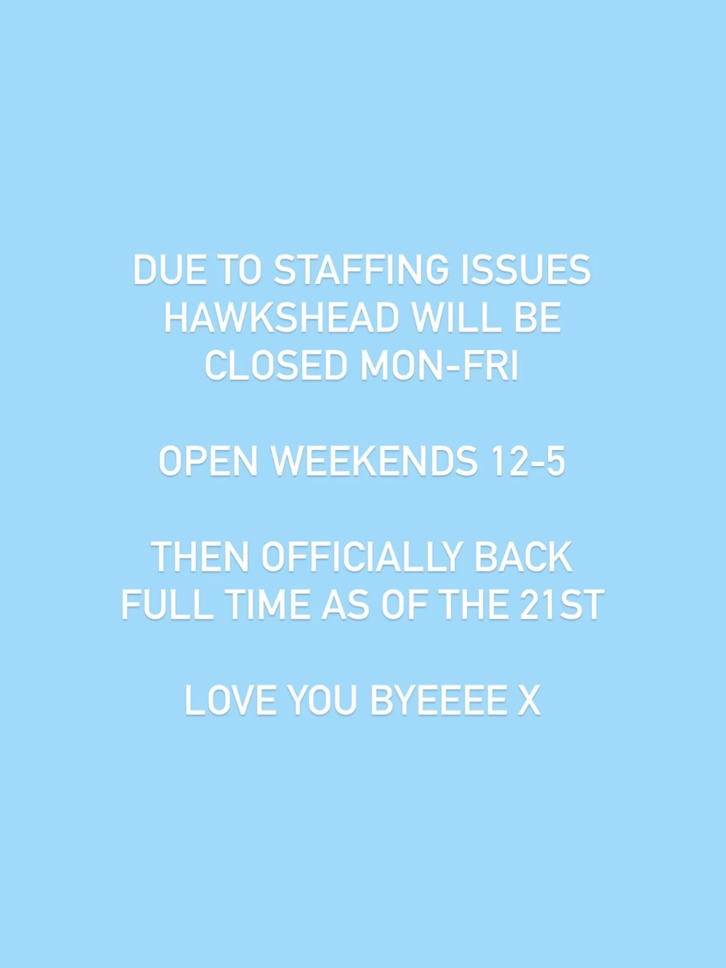 Sorry gang!!! We&rsquo;re working on it xxxx