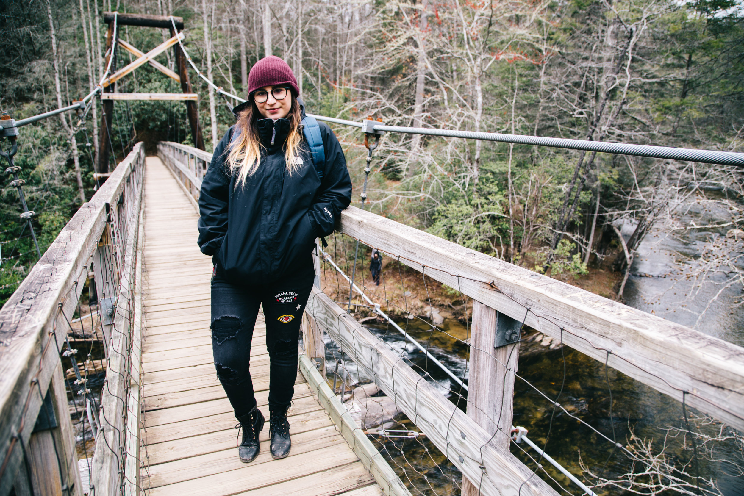 The Swinging Bridge Over The Toccoa River in Blue Ridge, GA