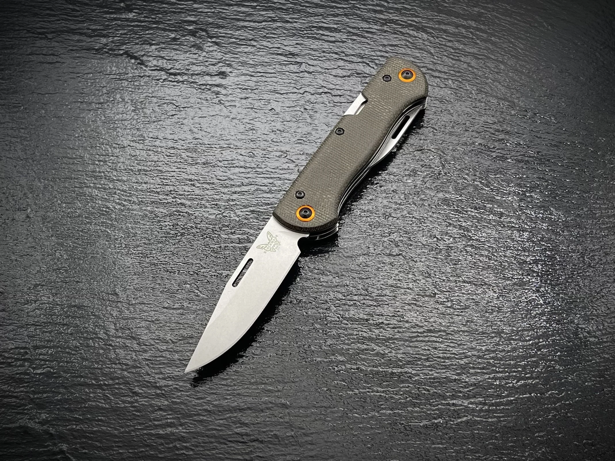 Benchmade Weekender Slip Joint Knife OD Green Micarta (3" SW) 3171