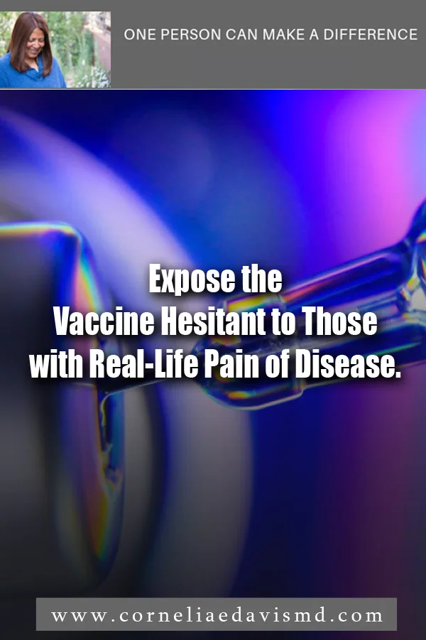Expose the Vaccine Hesitant to Those with Real-Life Pain of Disease. #vaccinehesitancy https://www.eurekalert.org/pub_releases/2019-05/byu-evh052119.php