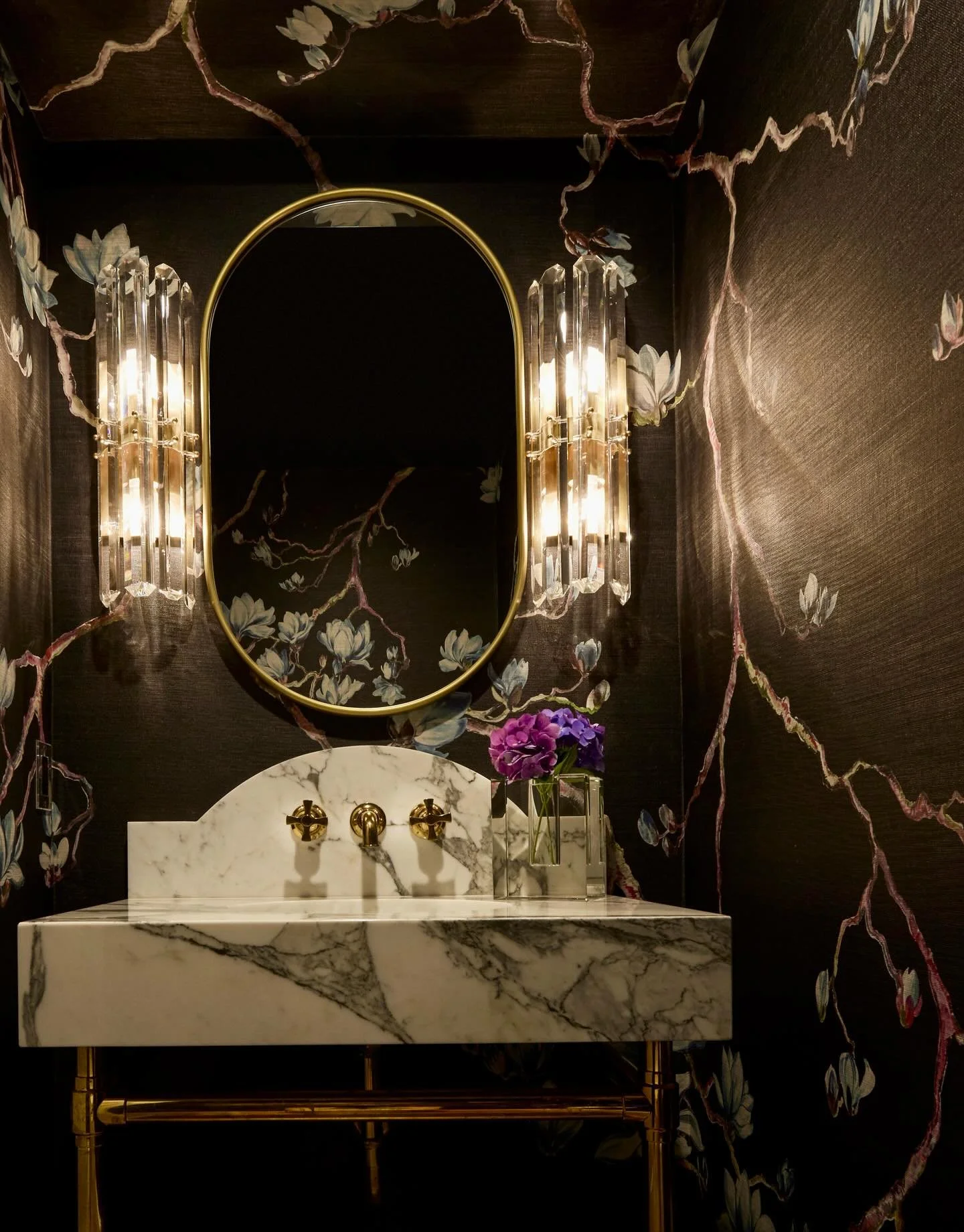 A dark & dreamy powder room.