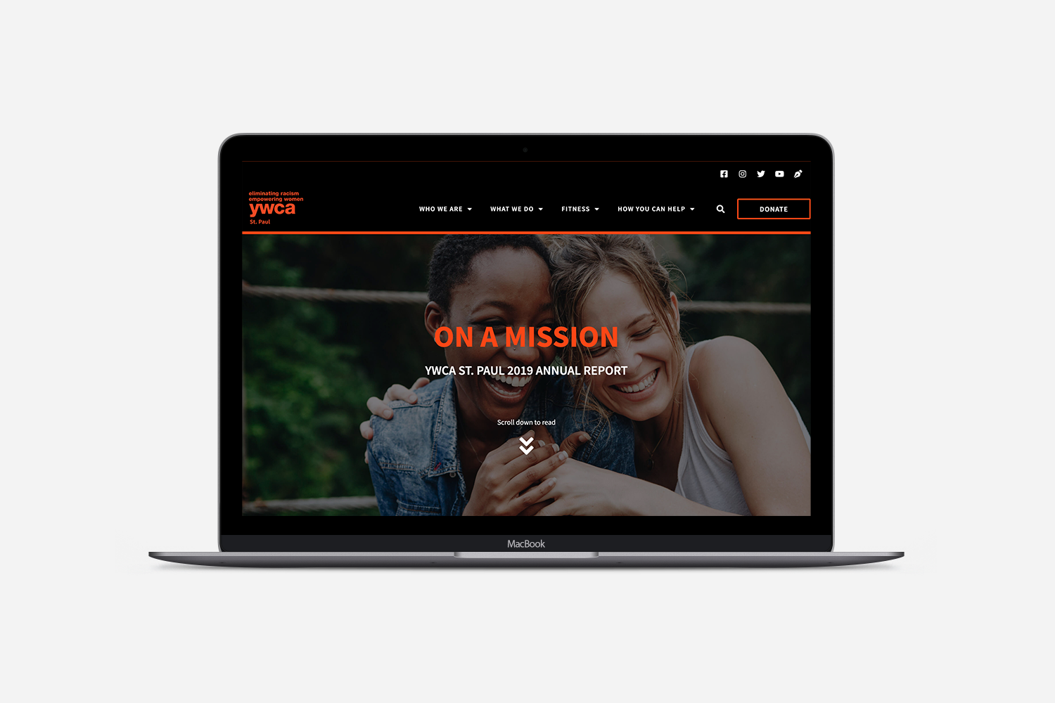 View live landing page at ywcastpaul.org/annualreport.