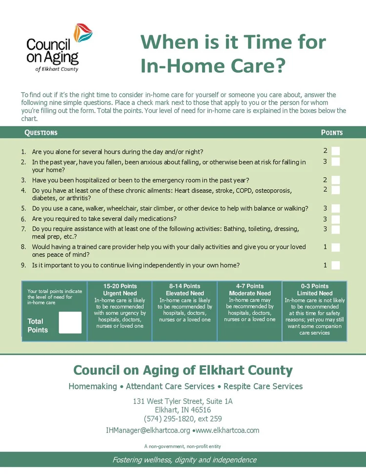 Senior In Home Care in Elkhart County — Council On Aging of Elkhart County