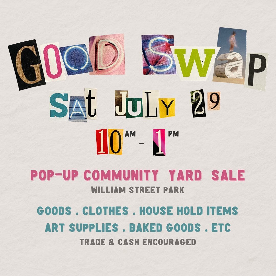 SAT JULY 29 10a - 1p, GOOD SWAP!

A good ol&rsquo; fashion community yard sale! Come find treasures from your neighbors!
👖👕🎨🔭🛼🎸🧩🚲📷🛠️🍋🍪🧸

Cash 💸 and trade 🤝 highly encouraged 

🌈This is a free, family, and pet friendly occasion!

📍Pop