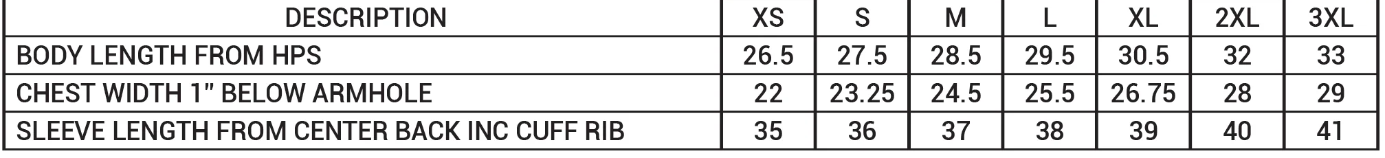 Sizing Chart for San Jose Day Hoodie by Ryan Mante