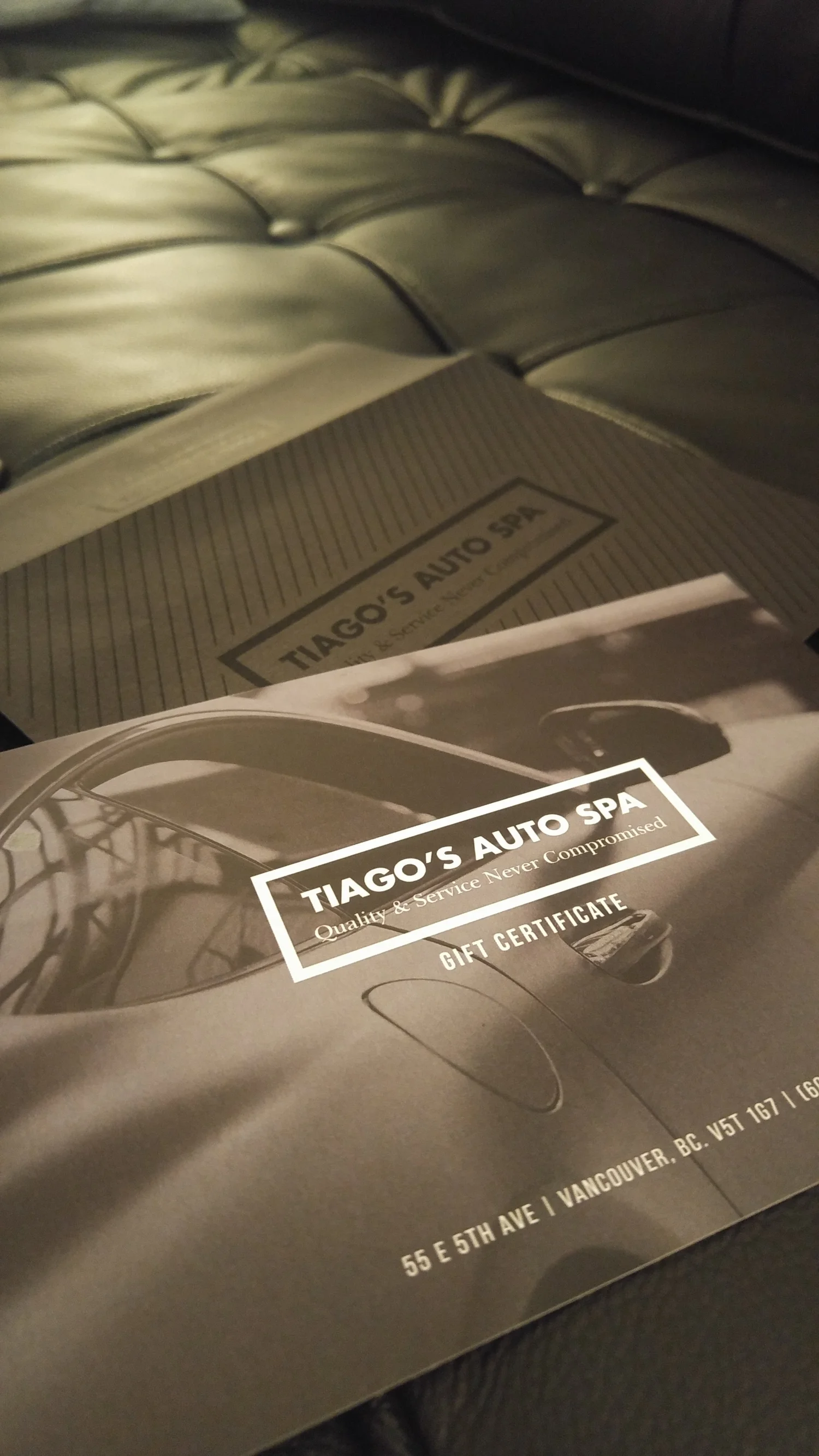 Tiago's Auto Spa gift certificate