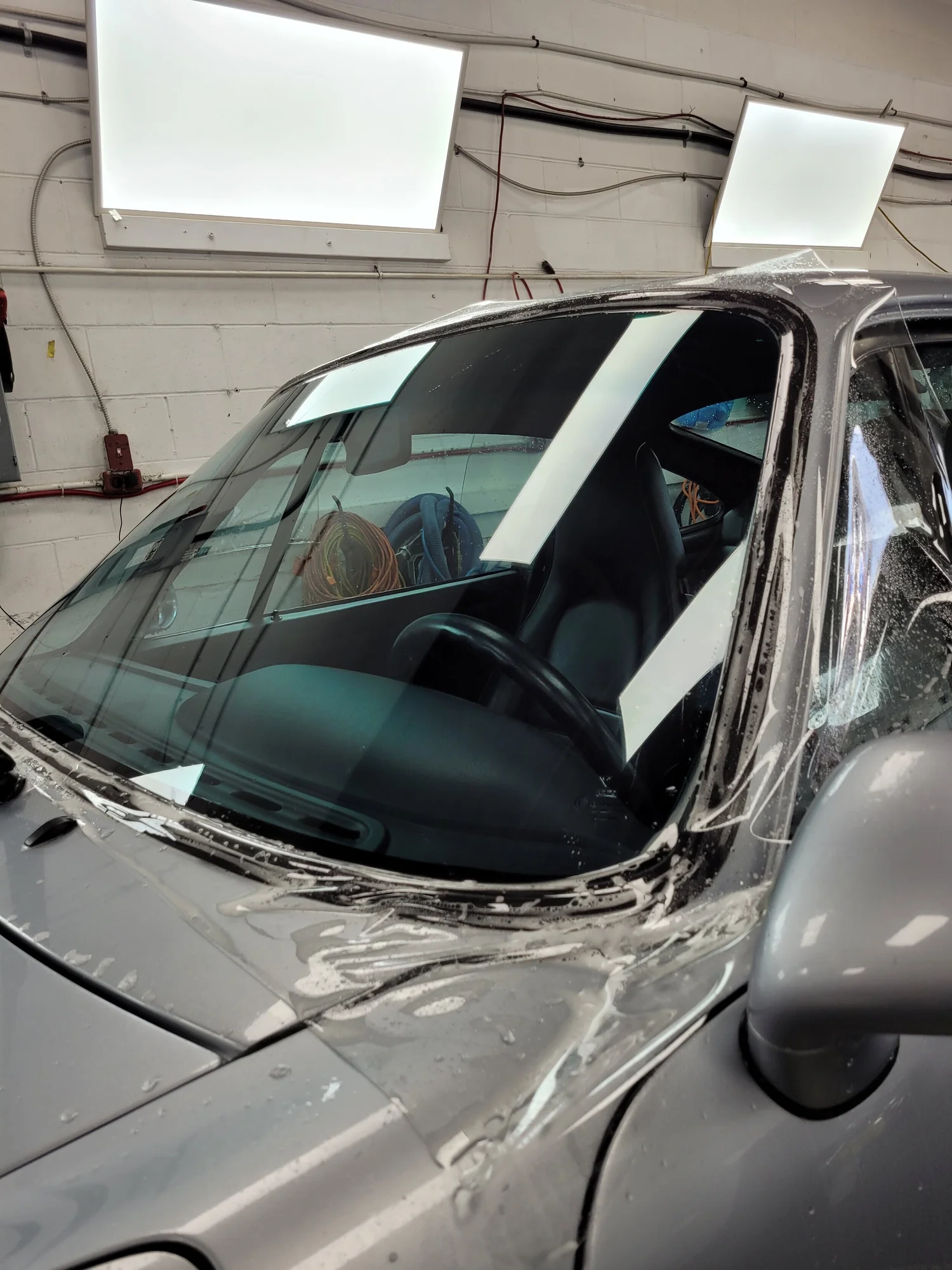 XPEL windshield protection film installation
