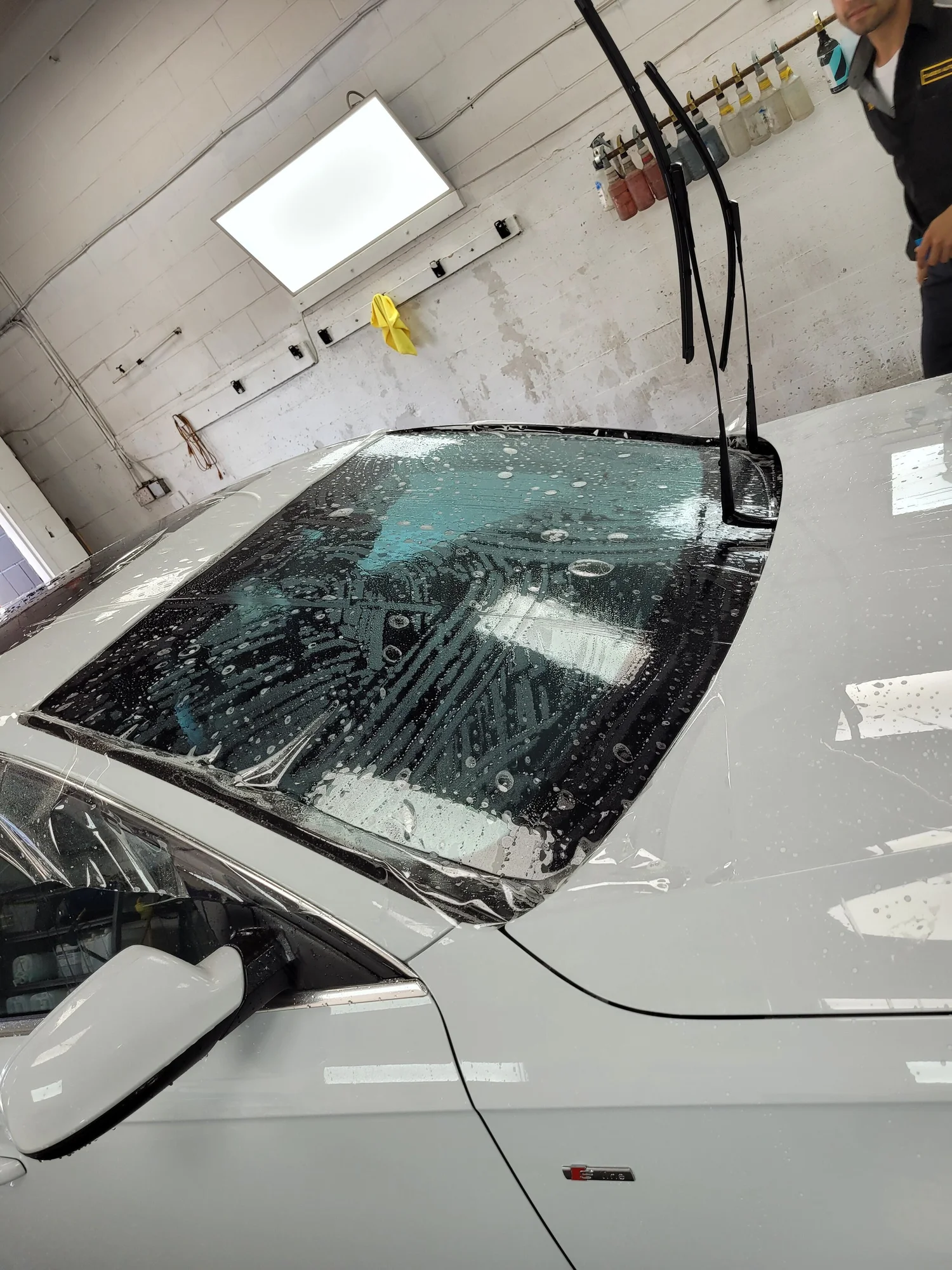 XPEL windshield protection film installation