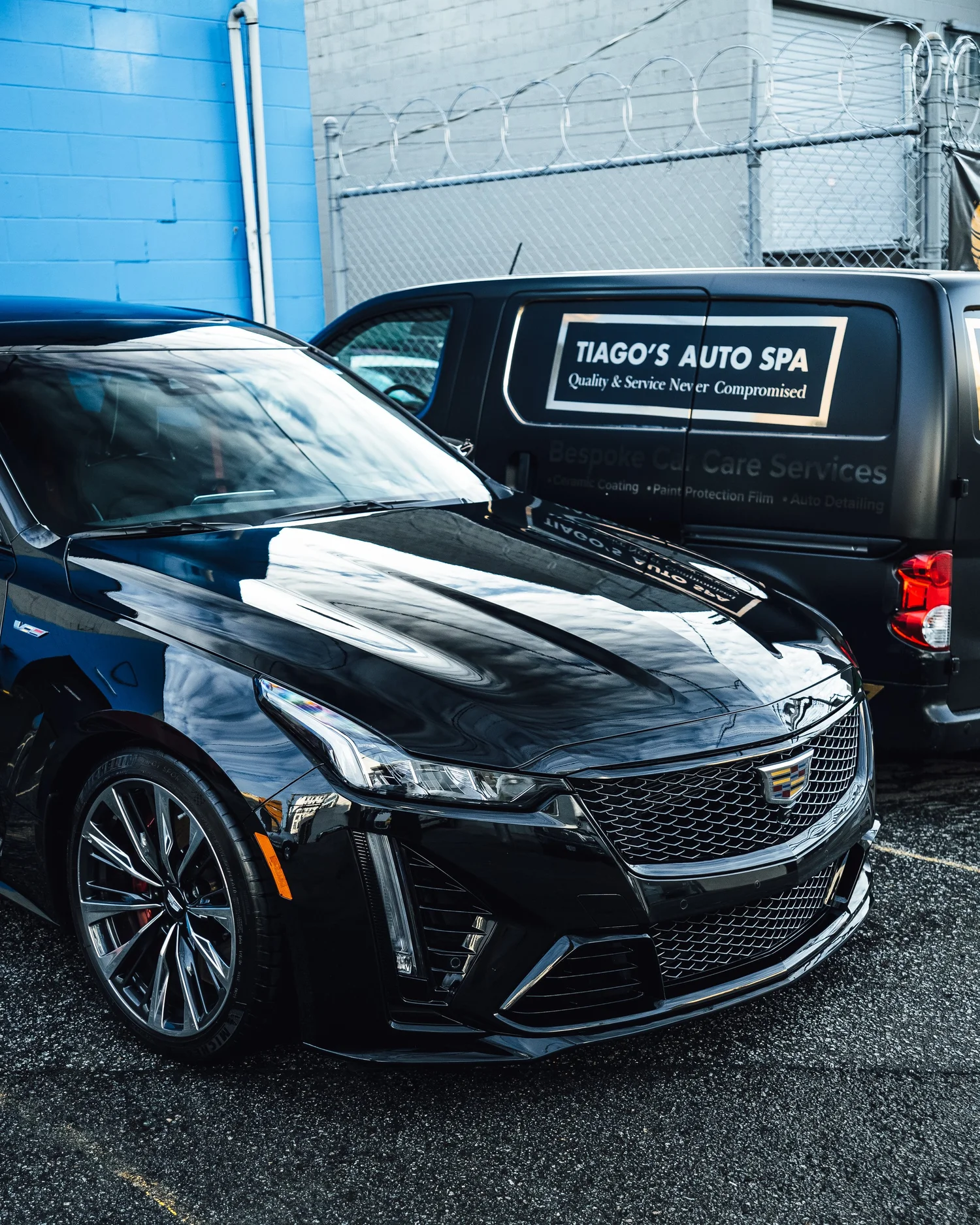 Cadillac CT5 Blackwing front end paint protection film