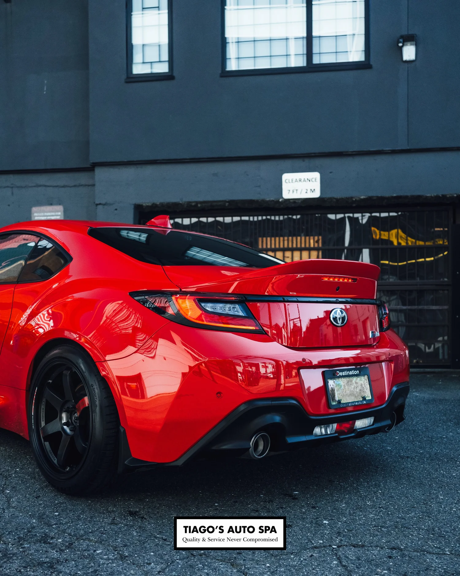 Toyota GR86 wash and wax with full wheels coating