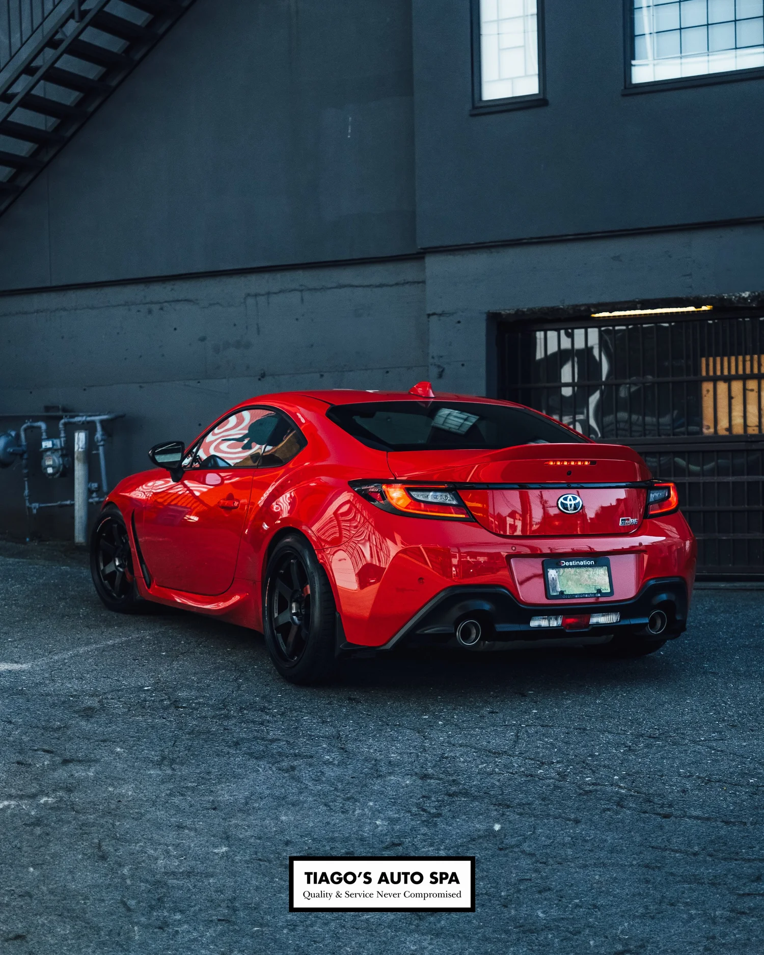 Toyota GR86 wash and wax with full wheels coating