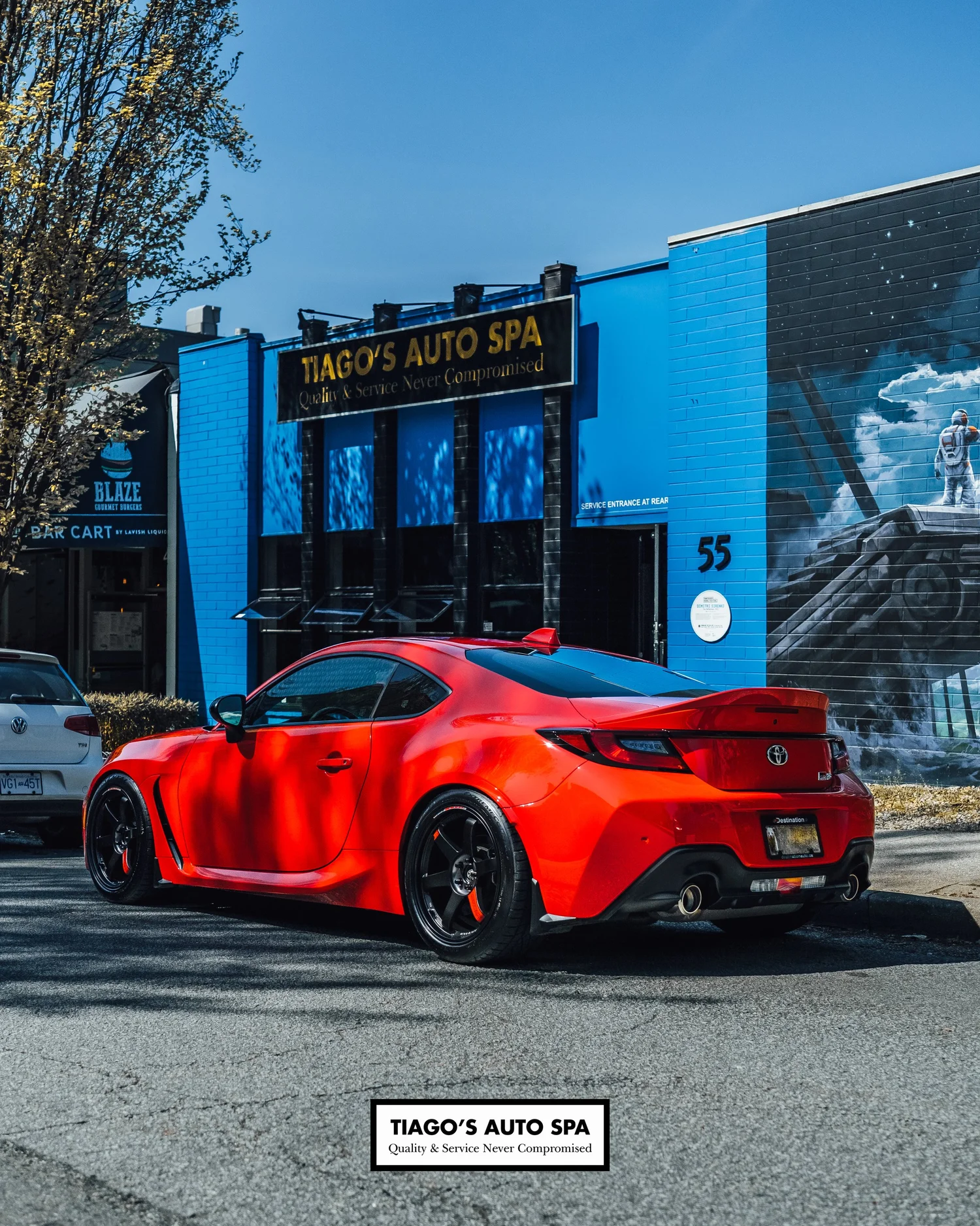 Toyota GR86 wash and wax with full wheels coating
