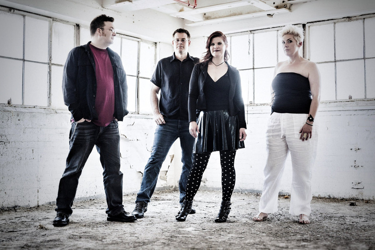 Null Device are, from left to right, Eric Oehler, Eric Goedken, Jill Sheridan, and Kendra Kreutz. Photo by Eric Tadsen.