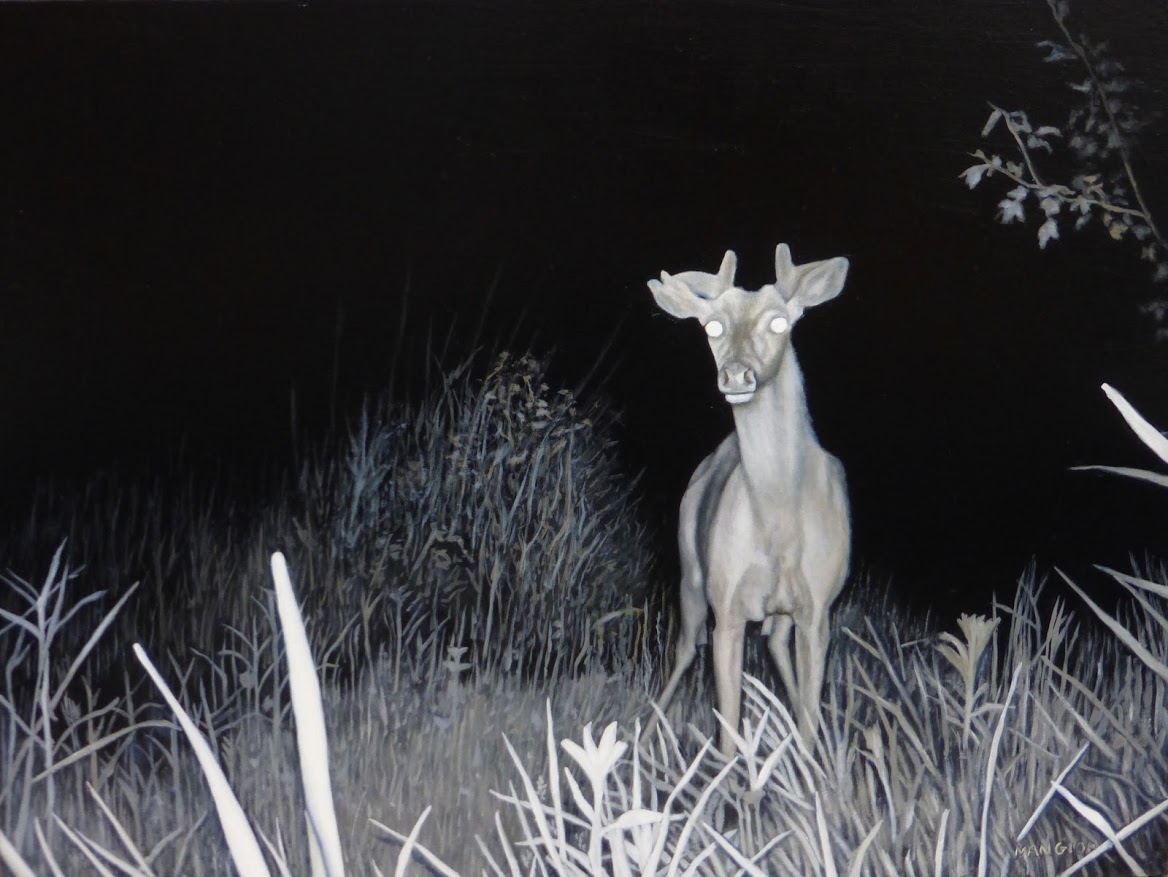 Valerie Mangion's painting "Giraffe Deer."