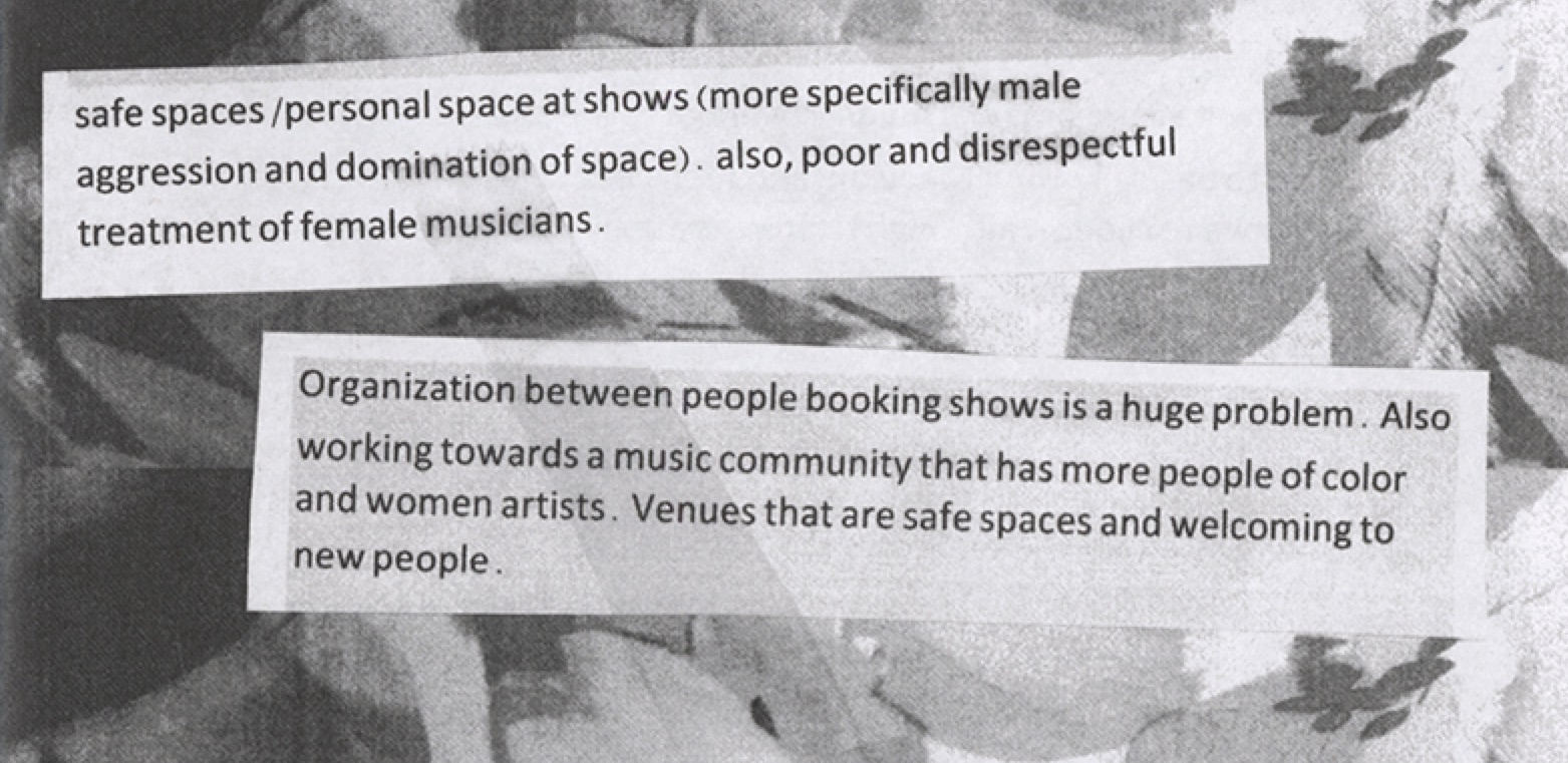 Excerpt from Jennifer Bastian's Half-Stack Sessions zine.