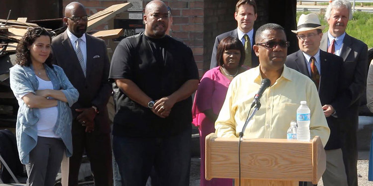 Rev. Alex Gee of the Nehemiah Center speaks in footage from "Forward: Anger Into Action."
