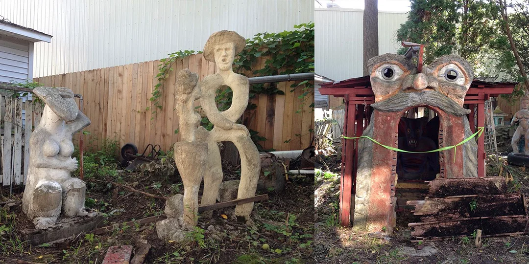 Just a few of the sculptures in Sid Boyum's backyard. Photos by Angela Richardson.