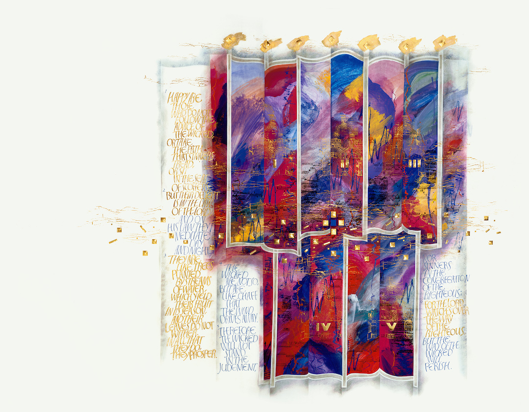 Psalms Frontispiece, Donald Jackson, Copyright 2004, The Saint John's Bible, Saint John's University, Collegeville, Minnesota, USA.