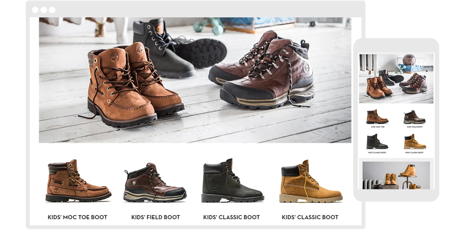  Shot in a similar environment as our adult hero imagery, the kids set features classic elements that hint at a child’s room or play space. The kids’ shoes are styled more loosely for a playful effect. 