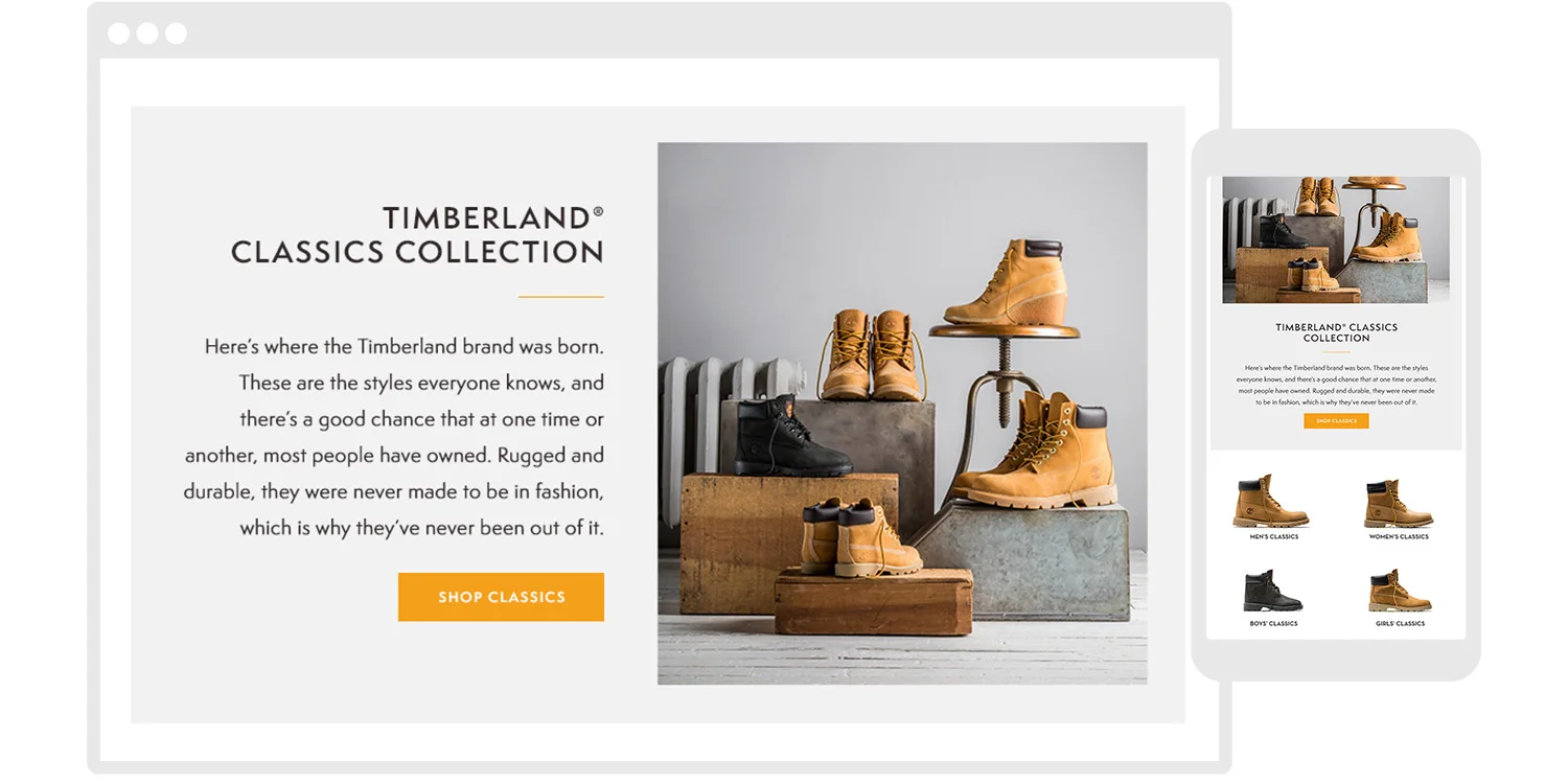  The classics. This is the bread and butter of the line. The boots everyone wants, especially in the fall. The classics were positioned on simple boxes with the more style forward classic women’s wedge on a curved copper stool, elevated to highlight 