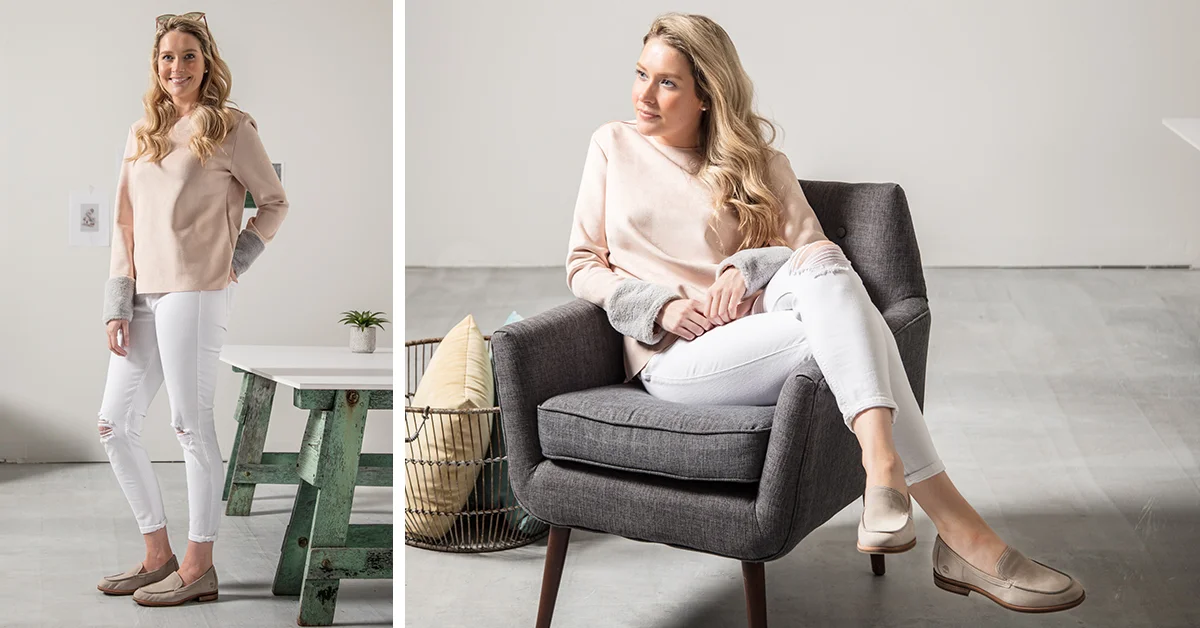 Emma Wearing the Somers Falls Loafer