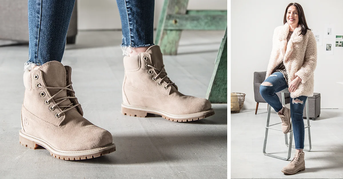  The classic boot silhouette is an important style year round, but never more so than during transitional style periods. Having on body shots in the key seasonal hue was critical to Timberland’s early spring content strategy. 