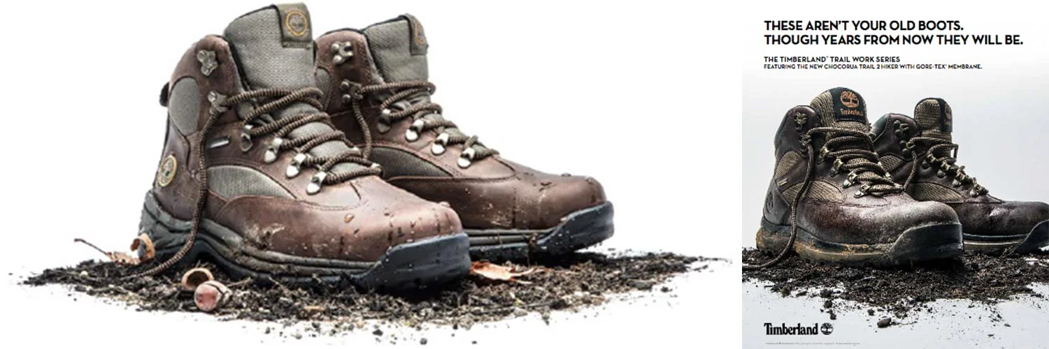  The social campaign featured animations of the new Chocorua Trail Timberdry and the classic Mt. Maddsen. We recreated the dirt piles and shot video of impact–acorns rolling away and dirt and leaves moving as if impacted with a pair of boots. We pair