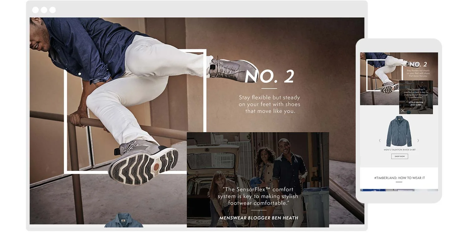  A curated (and shoppable) social feed showcases blogger and user generated images and provides an opportunity to show alternate colorways and additional styling cues. 