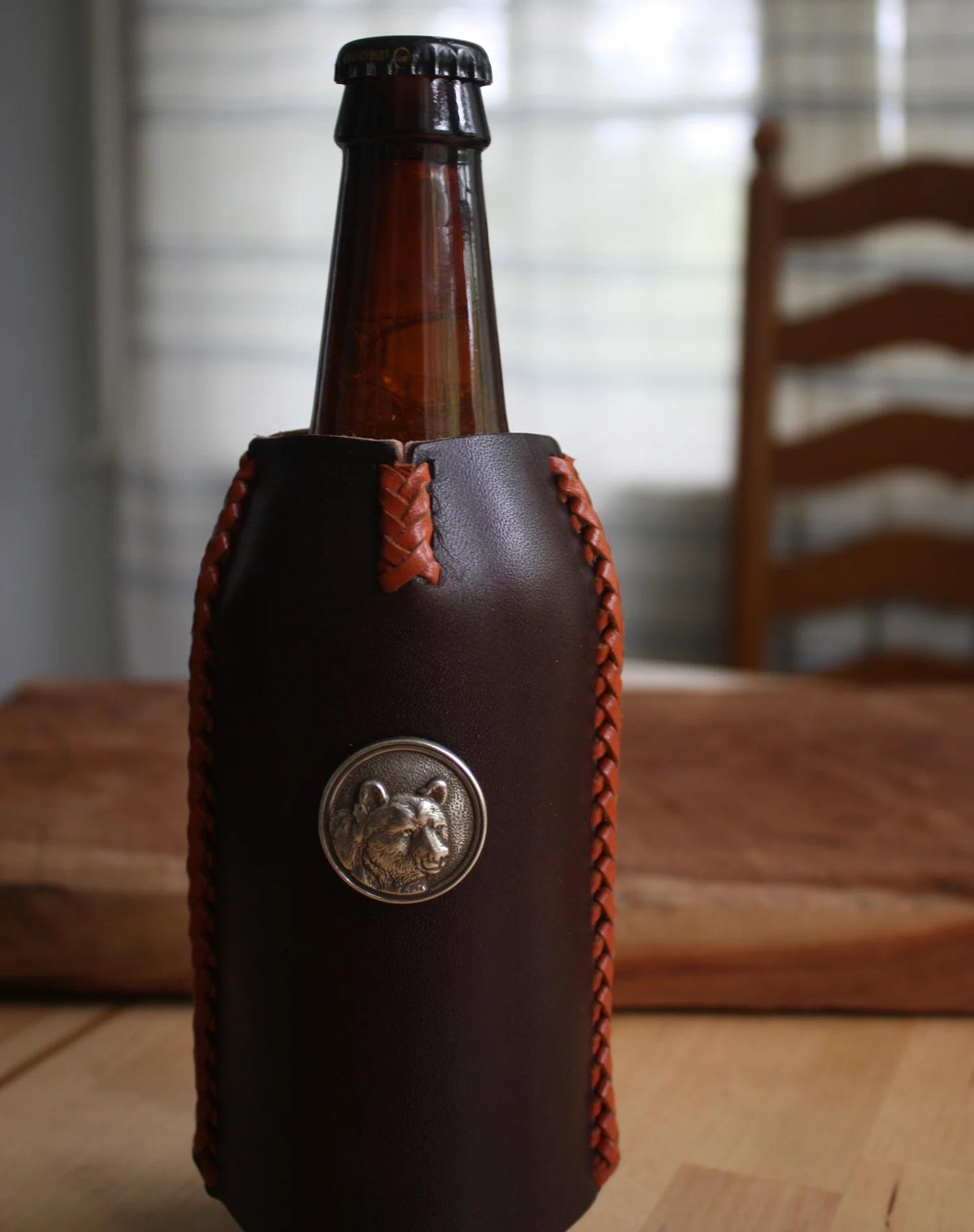 Bear Bottle Coozie - Walnut
