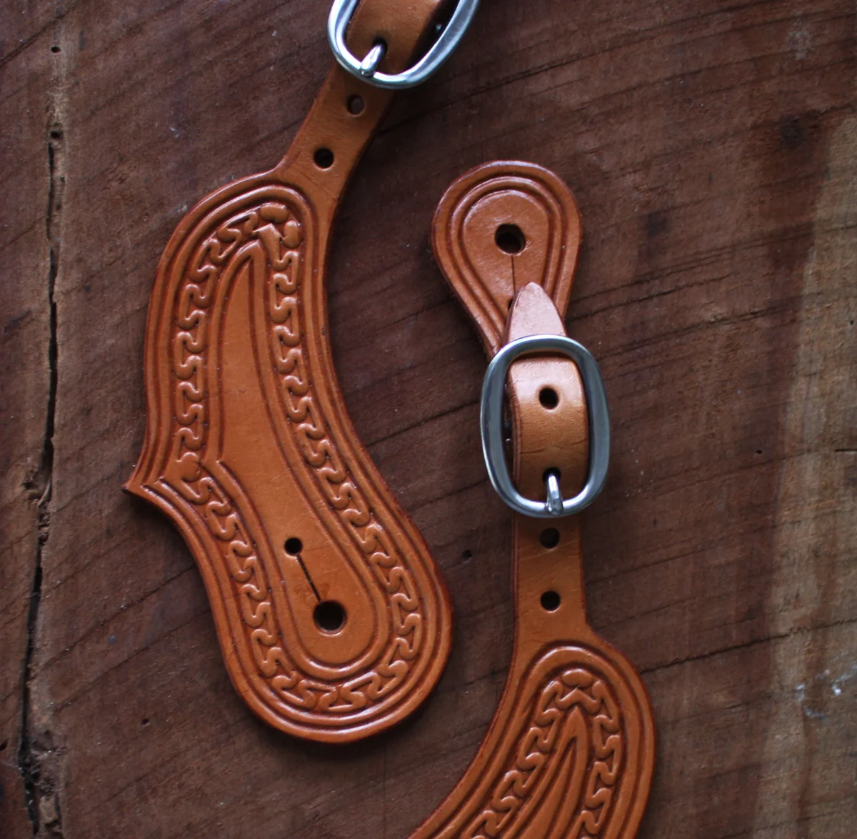 Spur Straps - Natural Latigo
