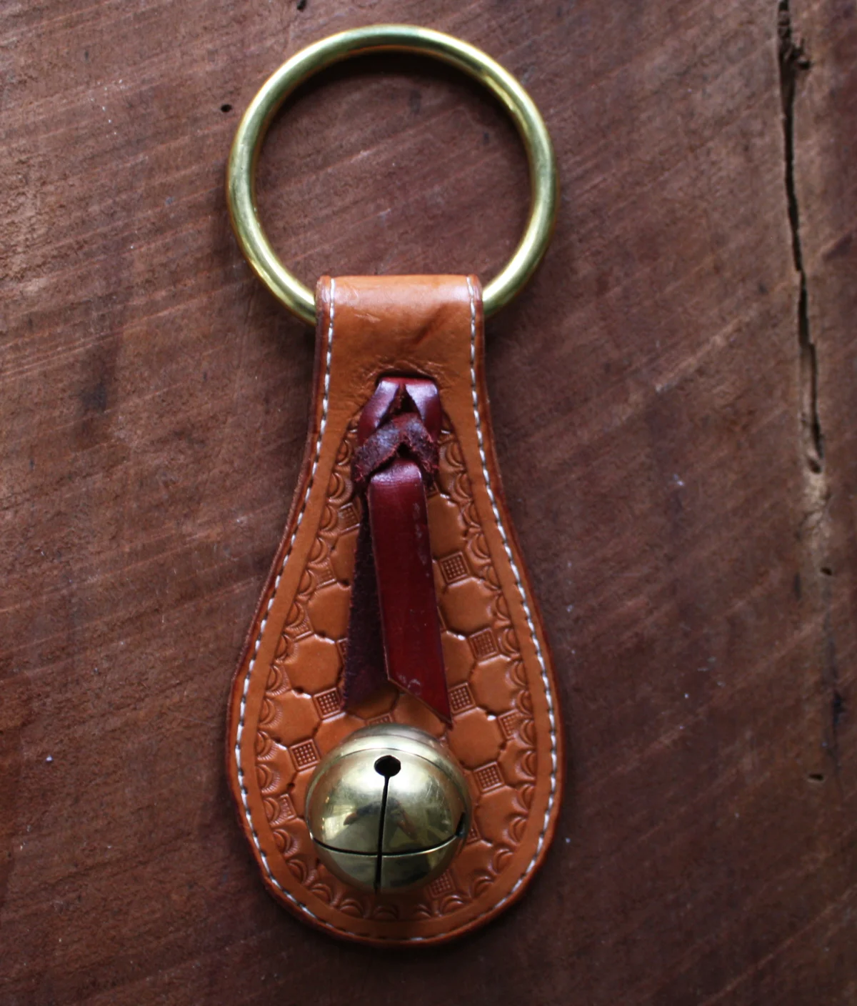 Solid Brass Door Ringer Stamped - Natural