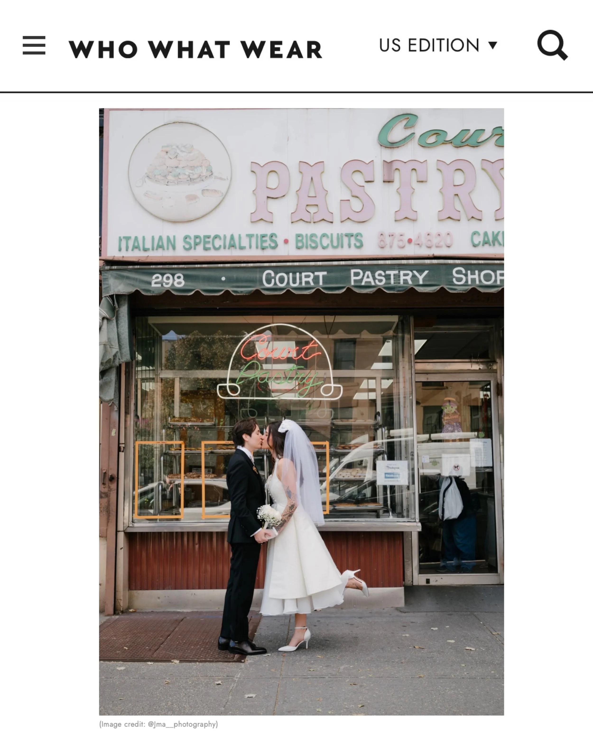 Stevie &amp; Broox in @whowhatwear 💍 

any excuse to share more moments from this session aka afternoon in cobble hill after the city hall ceremony of two gorgeous humans I absolutely adore. 

queerly beloved, I&rsquo;m here &amp; ready for all your