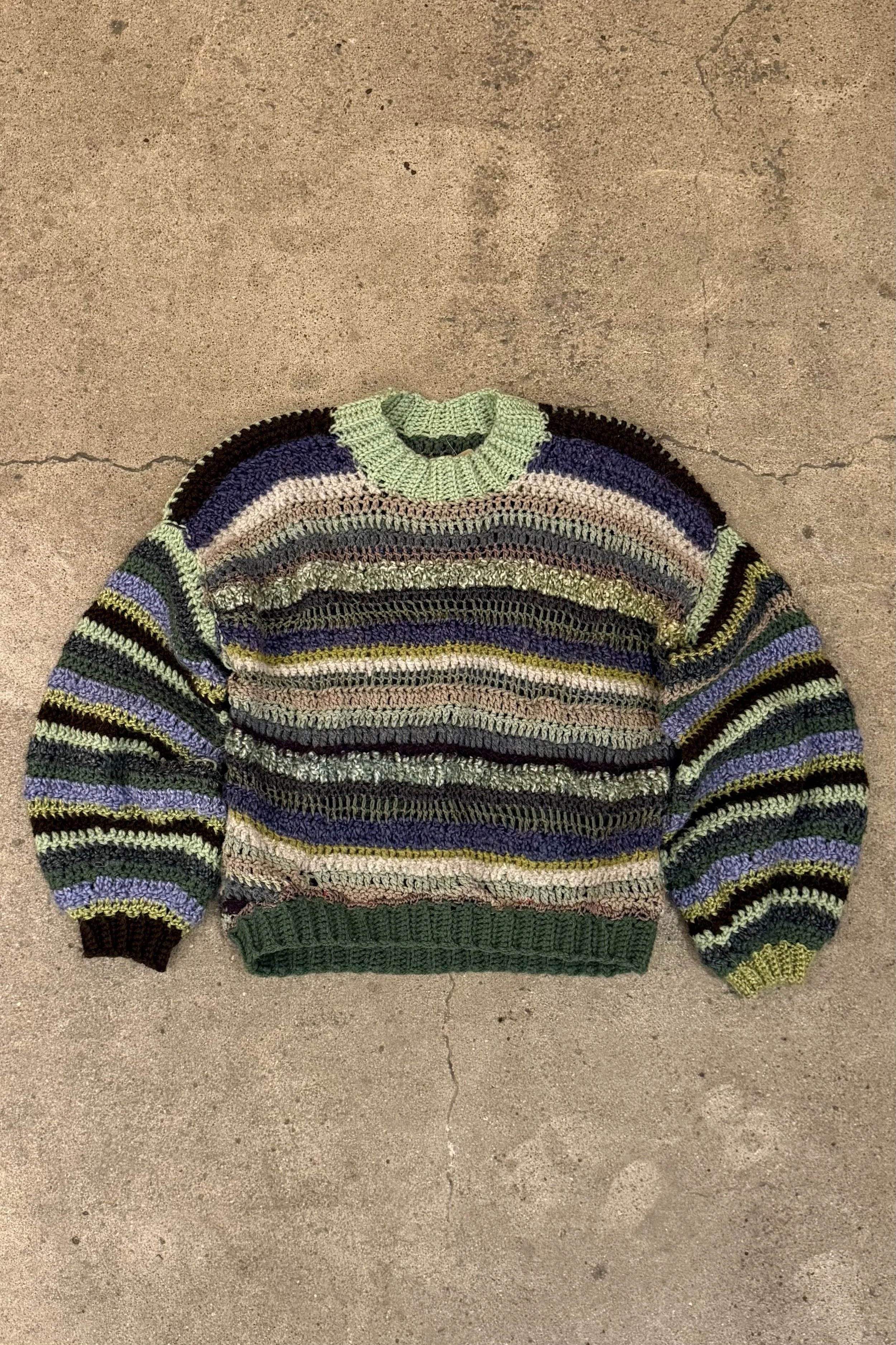 Hand Knit Striped Sweater (S/M)