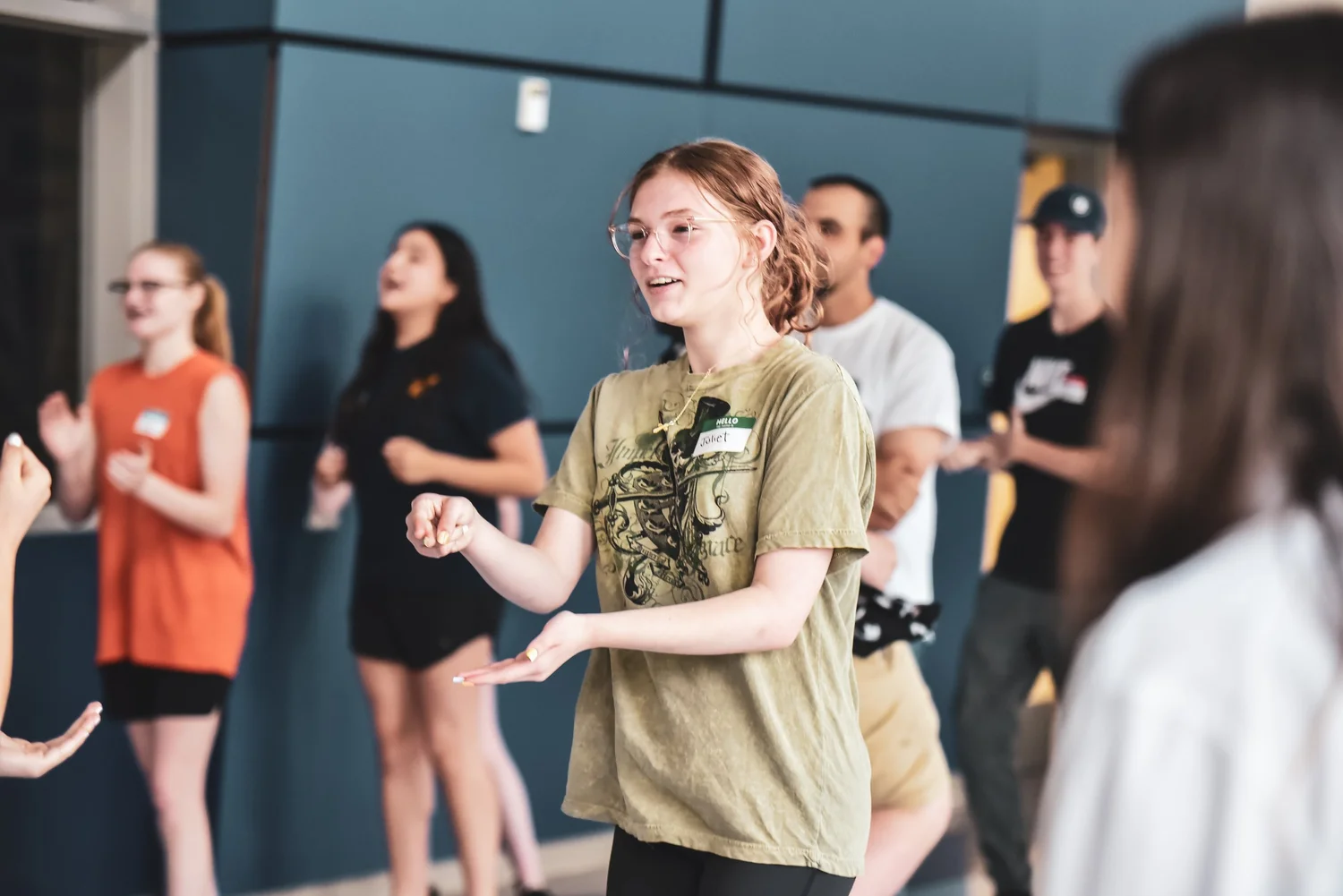 Students participating in a Silent Command clinic