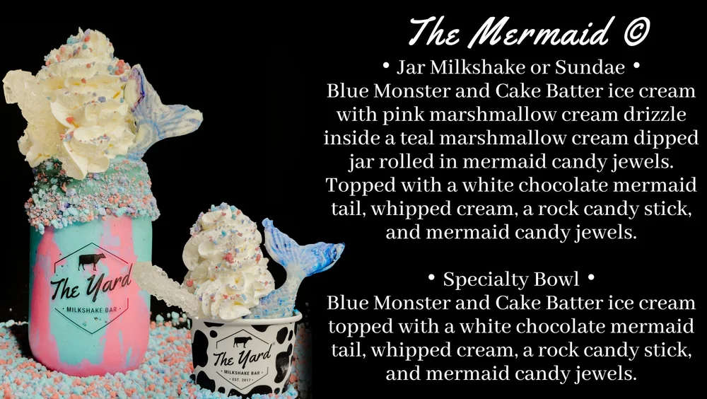 National Harbor Menu — The Yard Milkshake Bar - As seen on Shark Tank