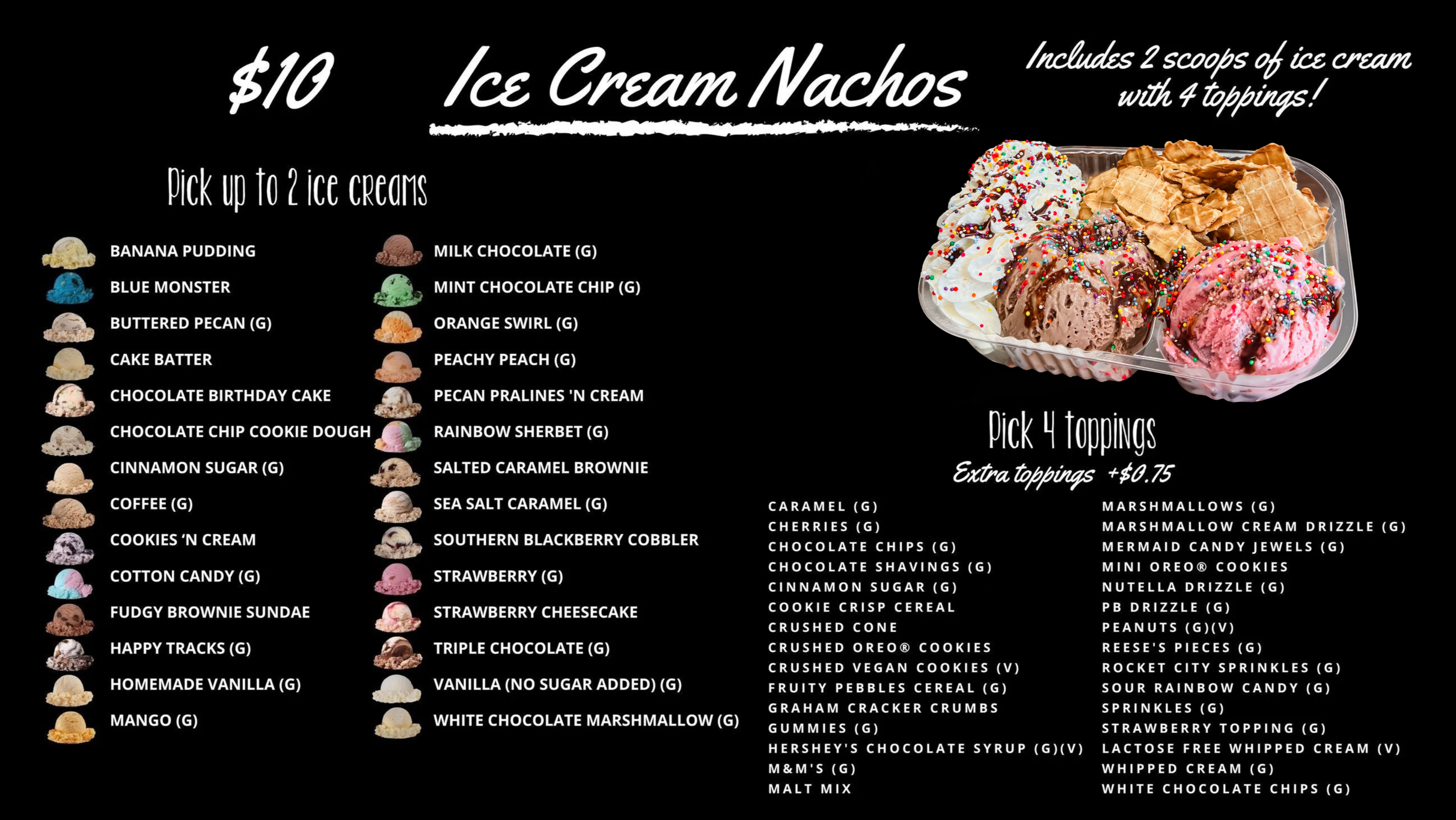 Flowood Ice Cream Nachos Menu