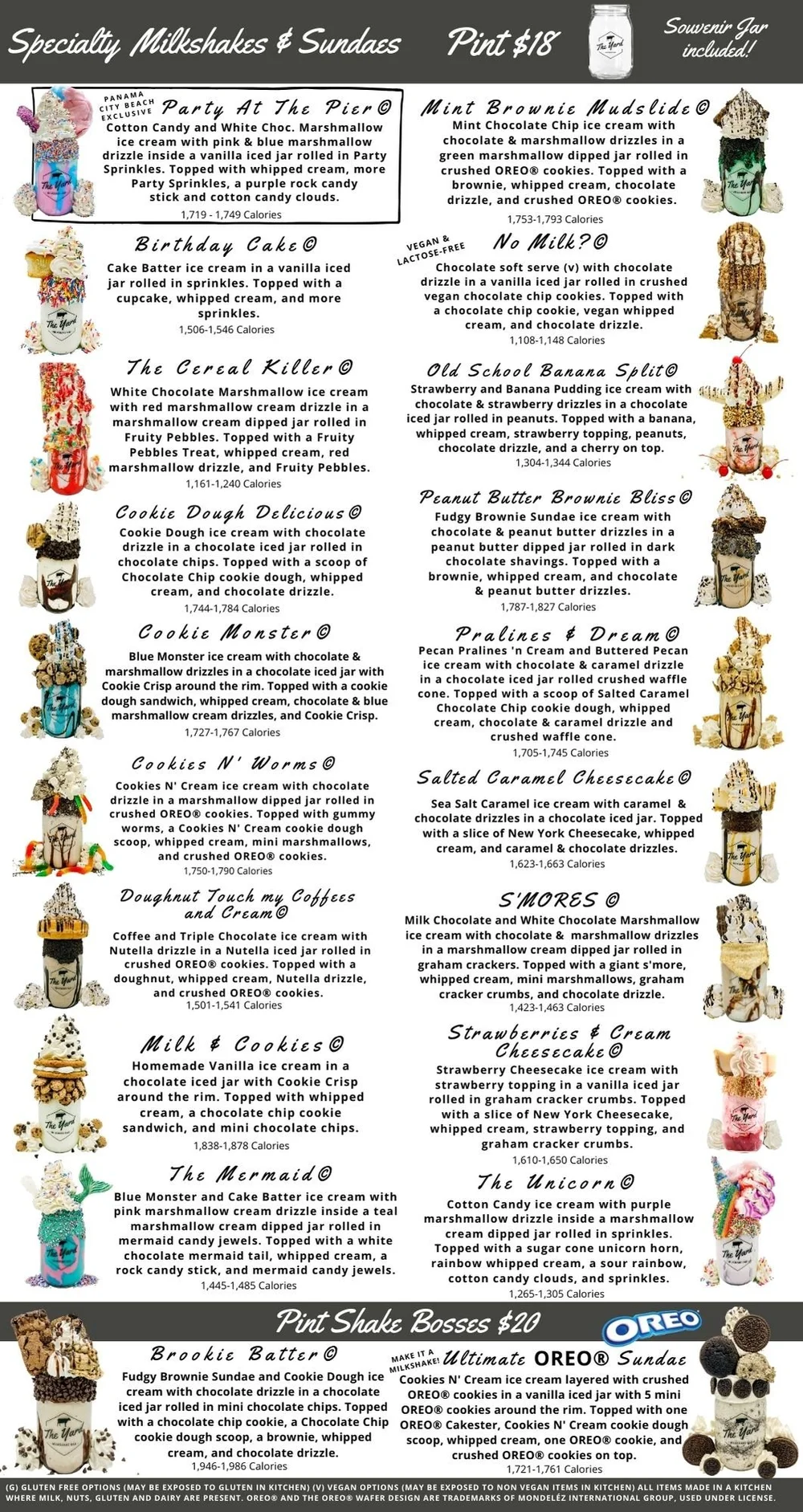 Panama City Beach Menu — The Yard Milkshake Bar - As seen on Shark Tank