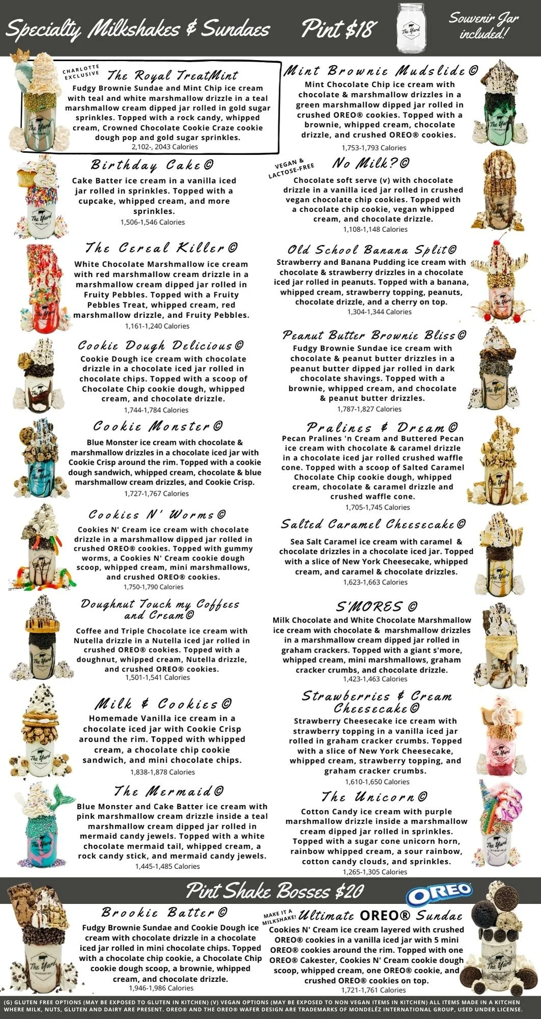 Charlotte, NC Menu — The Yard Milkshake Bar As seen on Shark Tank