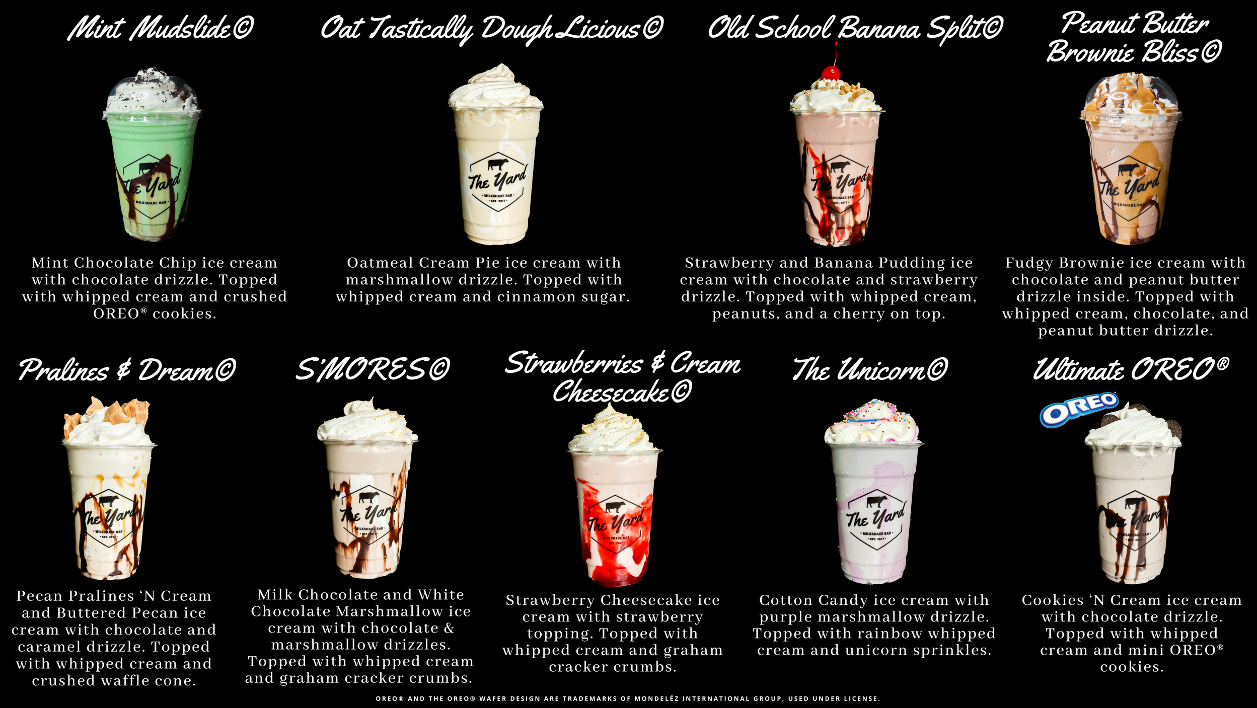 Loaded Pints Milkshakes at The Yard Milkshake Bar