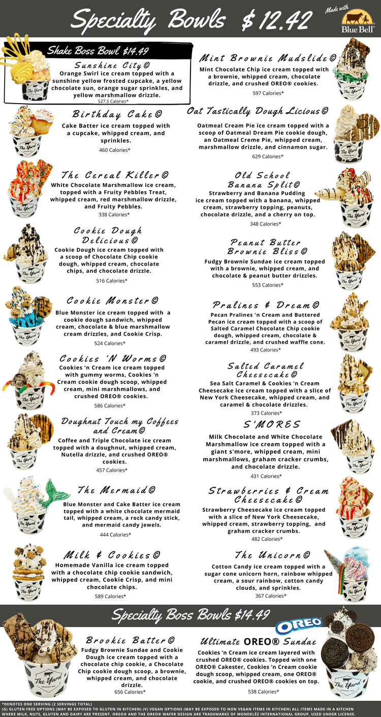 St. Pete Menu — The Yard Milkshake Bar - As seen on Shark Tank