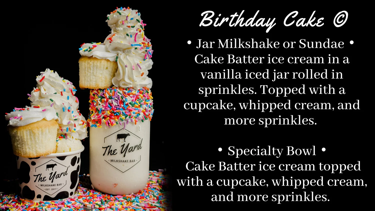 Ashburn, VA Menu — The Yard Milkshake Bar - As seen on Shark Tank